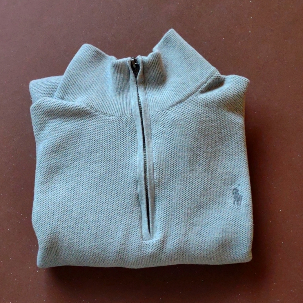 POLO Ralph Lauren 1/4 zip Sweater Men's XL long-sleeved pima cotton Classic